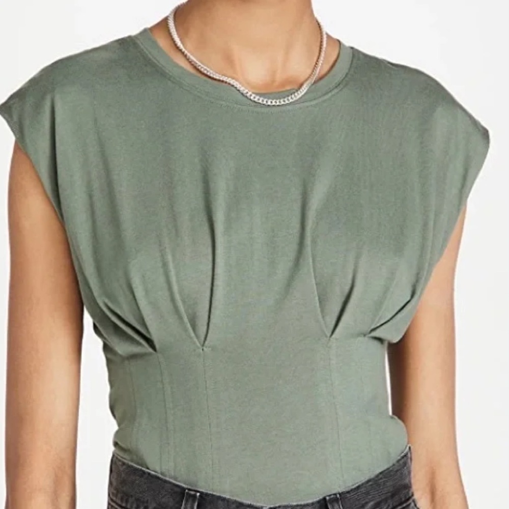 Good American Olive Short Sleeve Tee